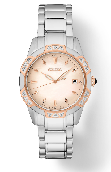 Lady Seiko Rose Steel Watch New SKK730