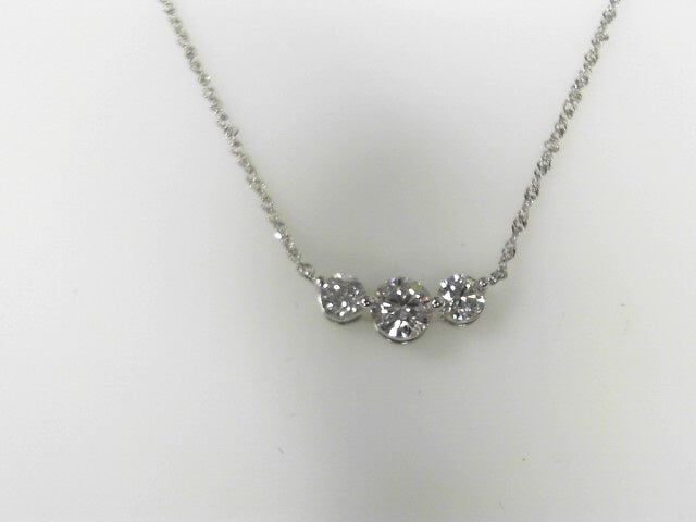 14K White Gold 1.0cttw Lab Diamond Necklace, New