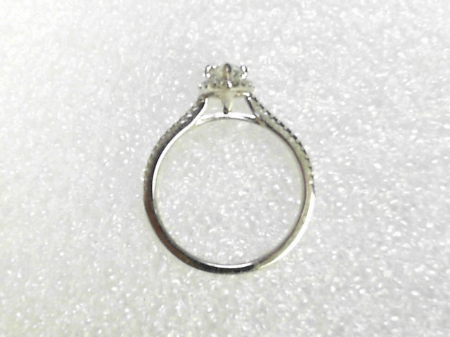 14K WHITE GOLD MARQUISE NATURAL  DIAMOND HALO RING, NEW