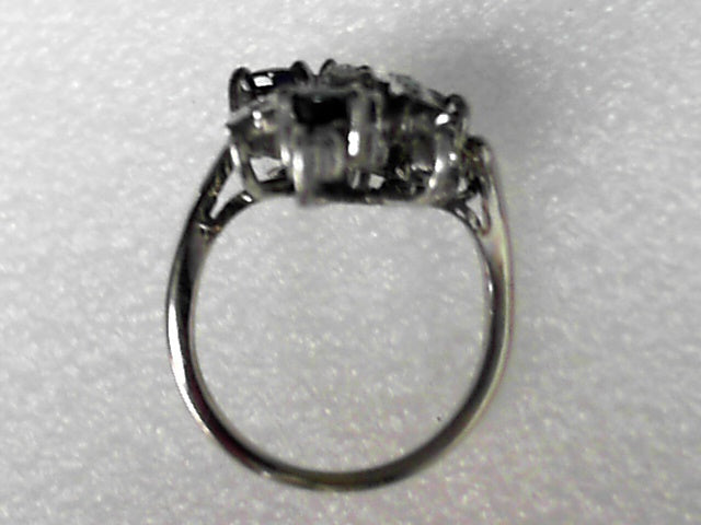 14k White Gold Sapphire & Diamond Vintage Ring, Estate