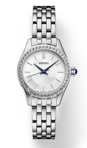 Ladies Stainless Steel Seiko Crystal Quartz Watch New SUR539