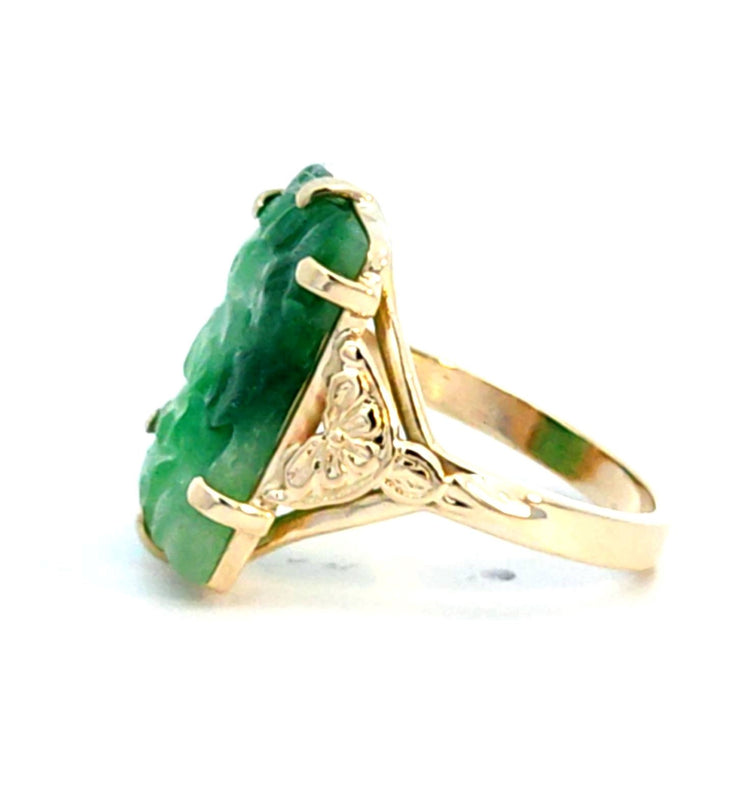 Gold Vintage Jade Ring Estate