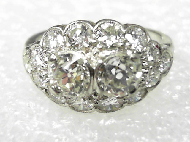 Platinum Art Deco Diamond Antique Ring, Estate