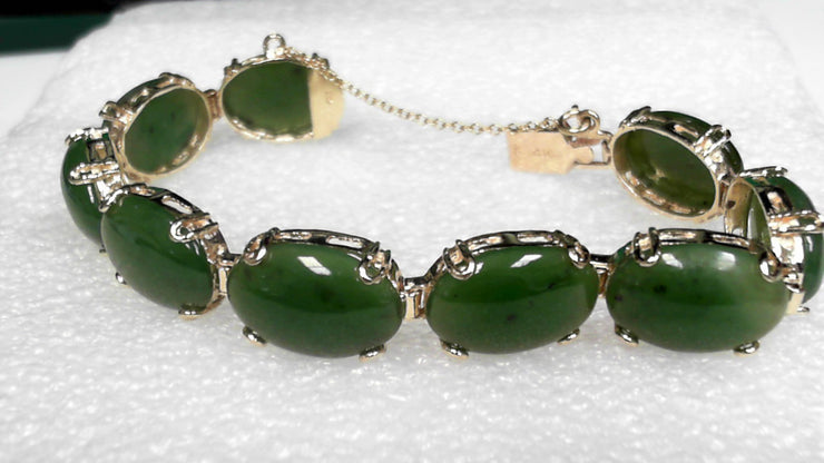 Gold Vintage Jade Bracelet Estate