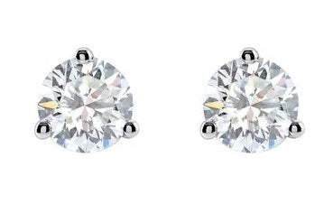 14K White Gold Diamond Stud Earrings, 0.77ctw, New