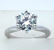 14K White Gold Lab Diamond Ring 2.50  ctw New