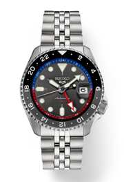 Gent's Stainless Steel Seiko 5 GMT Automatic Divers Watch New SSK019