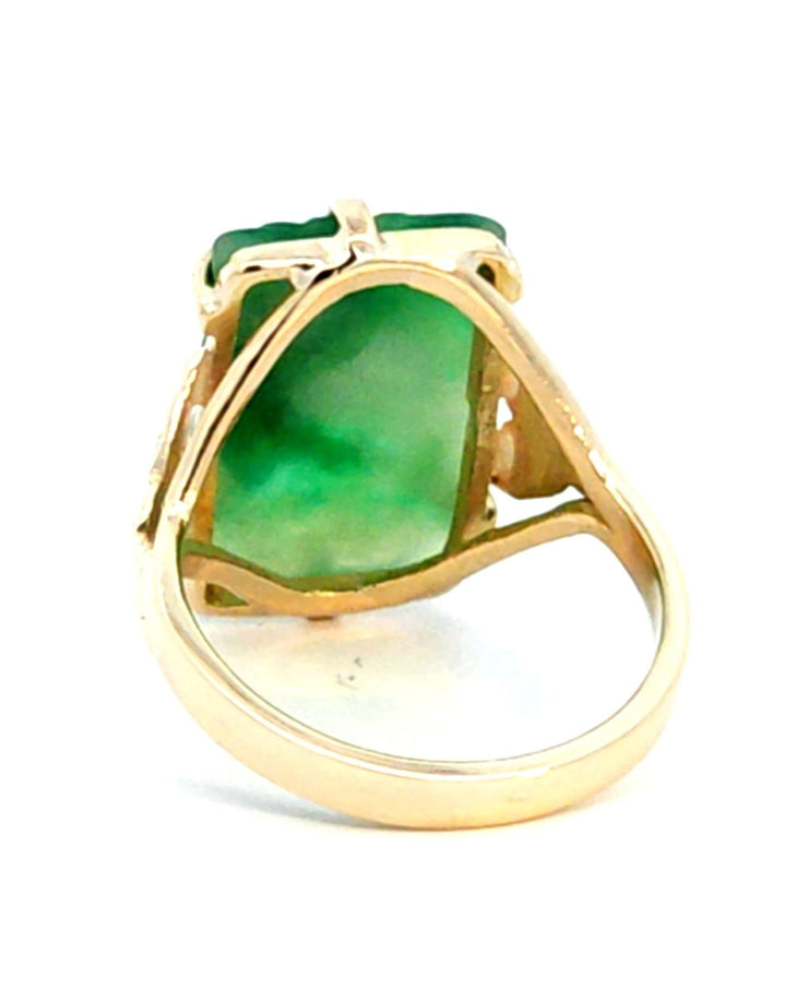 Gold Vintage Jade Ring Estate