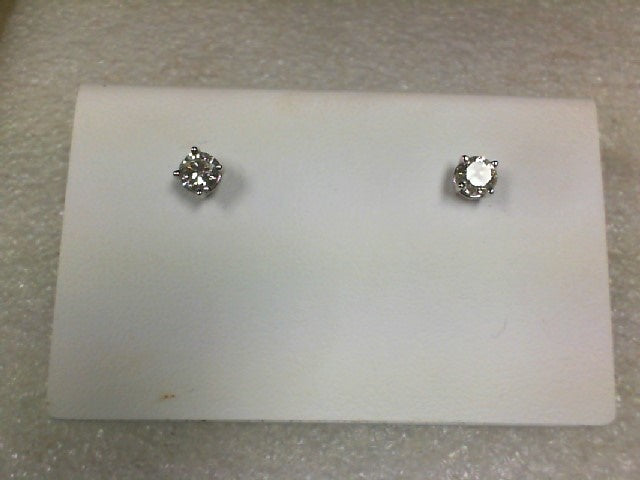 14K White Gold Diamond Stud Earrings, 0.77ctw, New