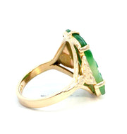 Gold Vintage Jade Ring Estate