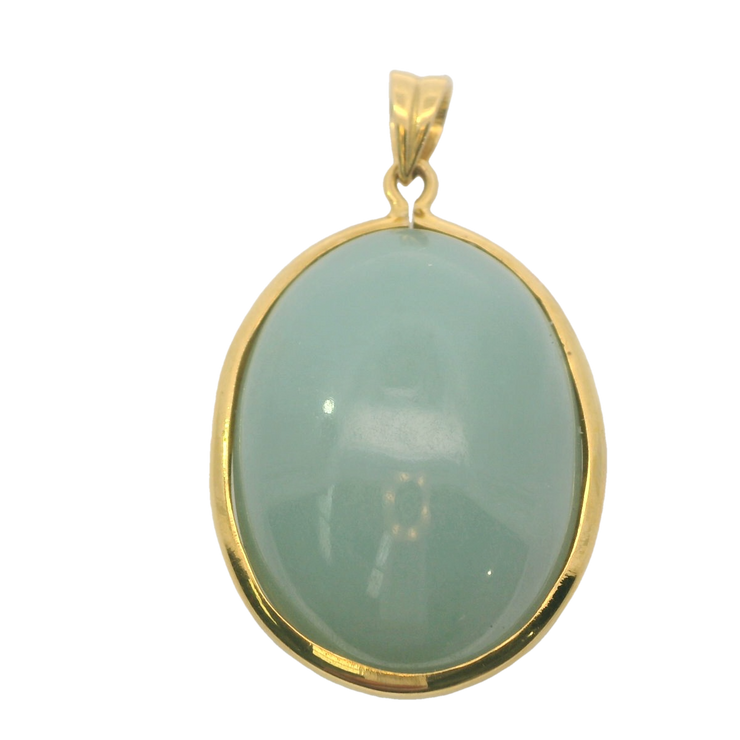 Gold Vintage Jade Pendant Estate